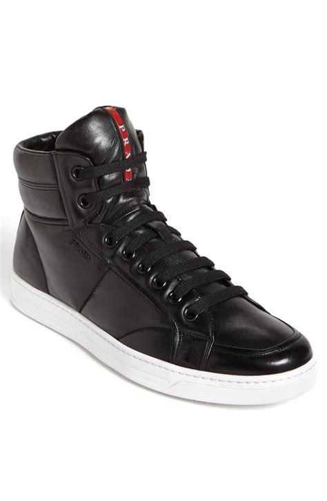 high top black Prada shoes